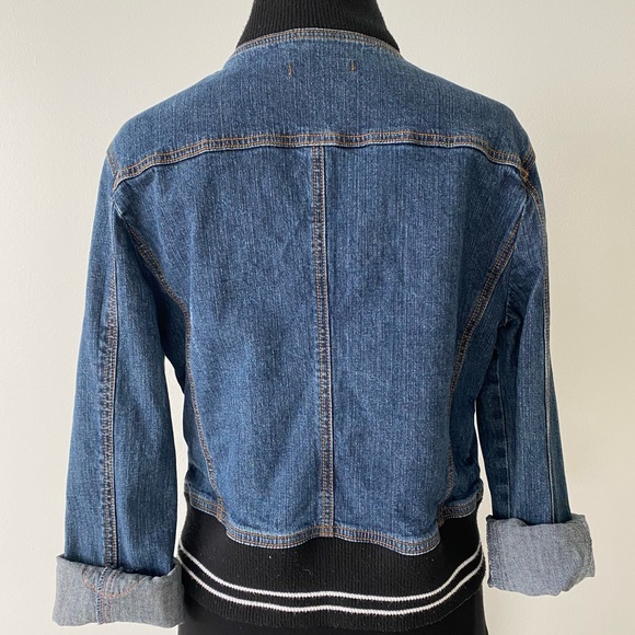 VIGOSS | denim bomber varsity jean jacket - Picture 10 of 11
